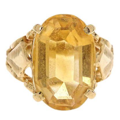 Ring 18K Citrine Gold #60 Jewelry