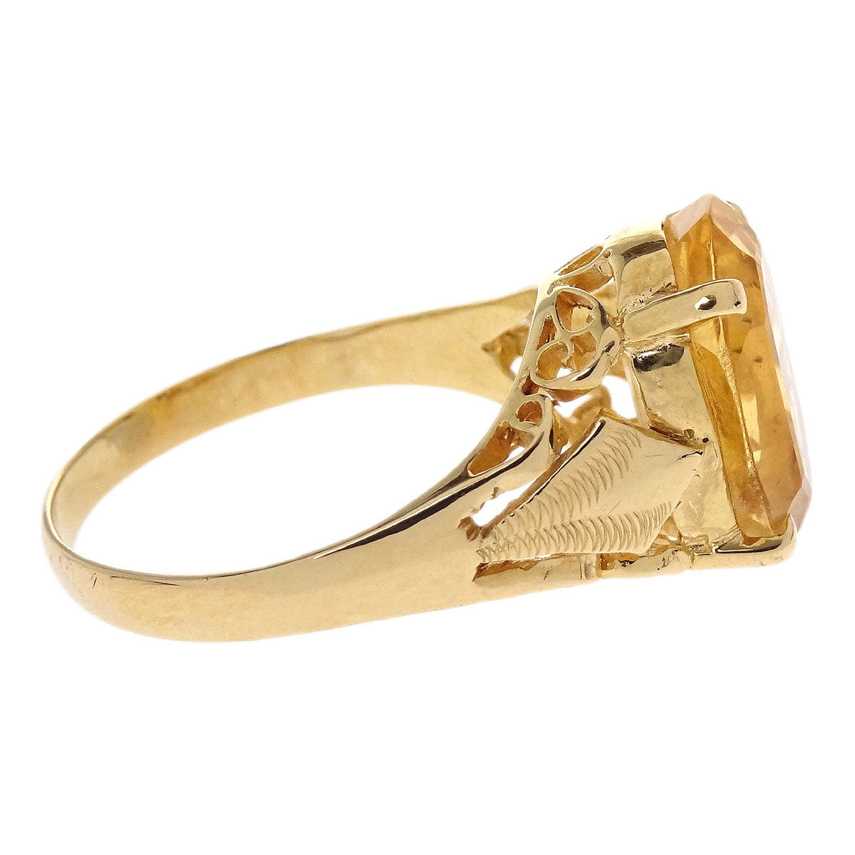 Ring 18K Citrine Gold #60 Jewelry