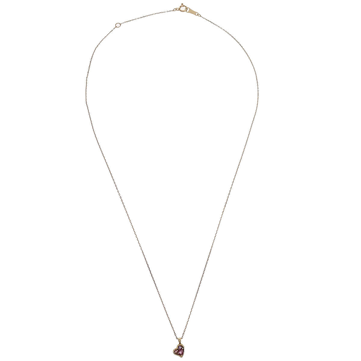 Pendant Heart Necklace 18K Amethyst Gold Jewelry