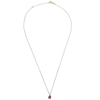Pendant Heart Necklace 18K Amethyst Gold Jewelry
