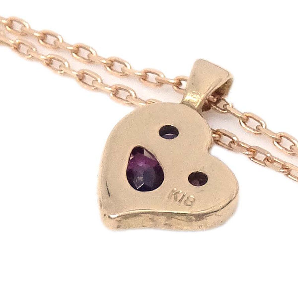 Pendant Heart Necklace 18K Amethyst Gold Jewelry