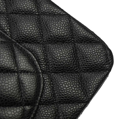 Chanel 2019 Black Caviar Medium Classic Double Flap Shoulder Bag
