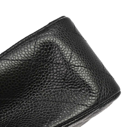 Chanel 2019 Black Caviar Medium Classic Double Flap Shoulder Bag