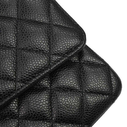 Chanel 2019 Black Caviar Medium Classic Double Flap Shoulder Bag