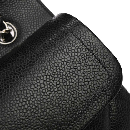 Chanel 2019 Black Caviar Medium Classic Double Flap Shoulder Bag