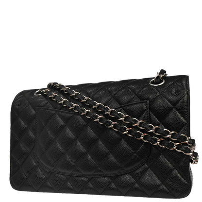 Chanel 2019 Black Caviar Medium Classic Double Flap Shoulder Bag