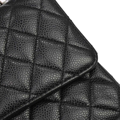 Chanel 2019 Black Caviar Medium Classic Double Flap Shoulder Bag