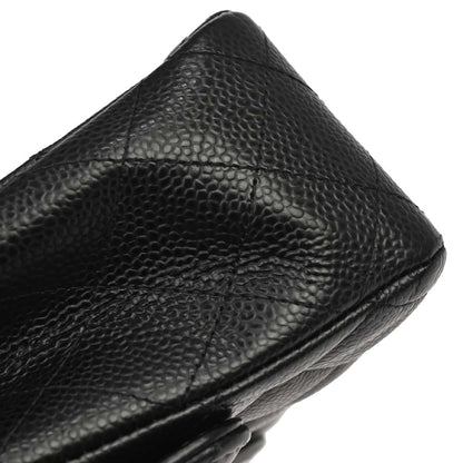 Chanel 2019 Black Caviar Medium Classic Double Flap Shoulder Bag