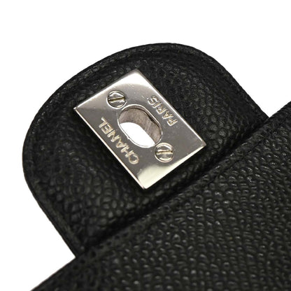Chanel 2019 Black Caviar Medium Classic Double Flap Shoulder Bag