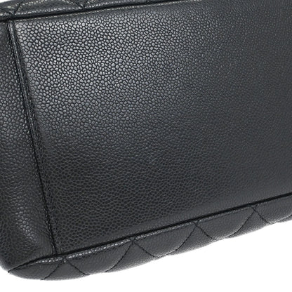 Chanel 2014 Black Caviar Grand Shopping Tote GST Chain Handbag