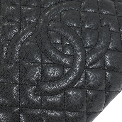 Chanel 2014 Black Caviar Grand Shopping Tote GST Chain Handbag