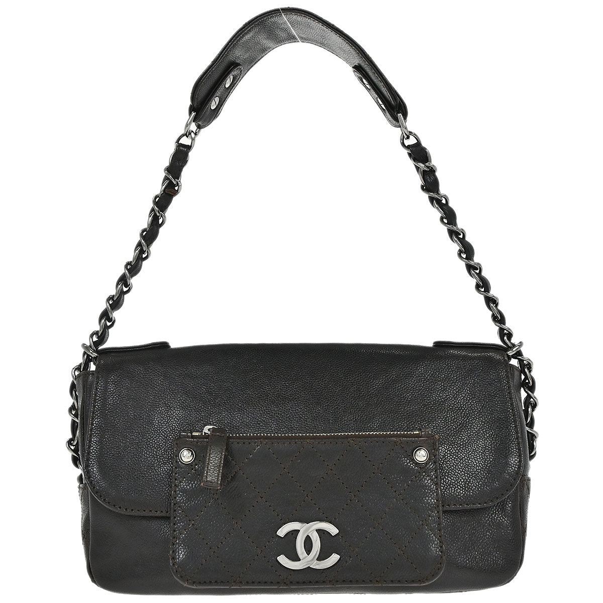 Chanel Dark Brown Caviar Skin Handbag