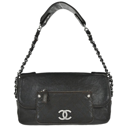 Chanel Dark Brown Caviar Skin Handbag