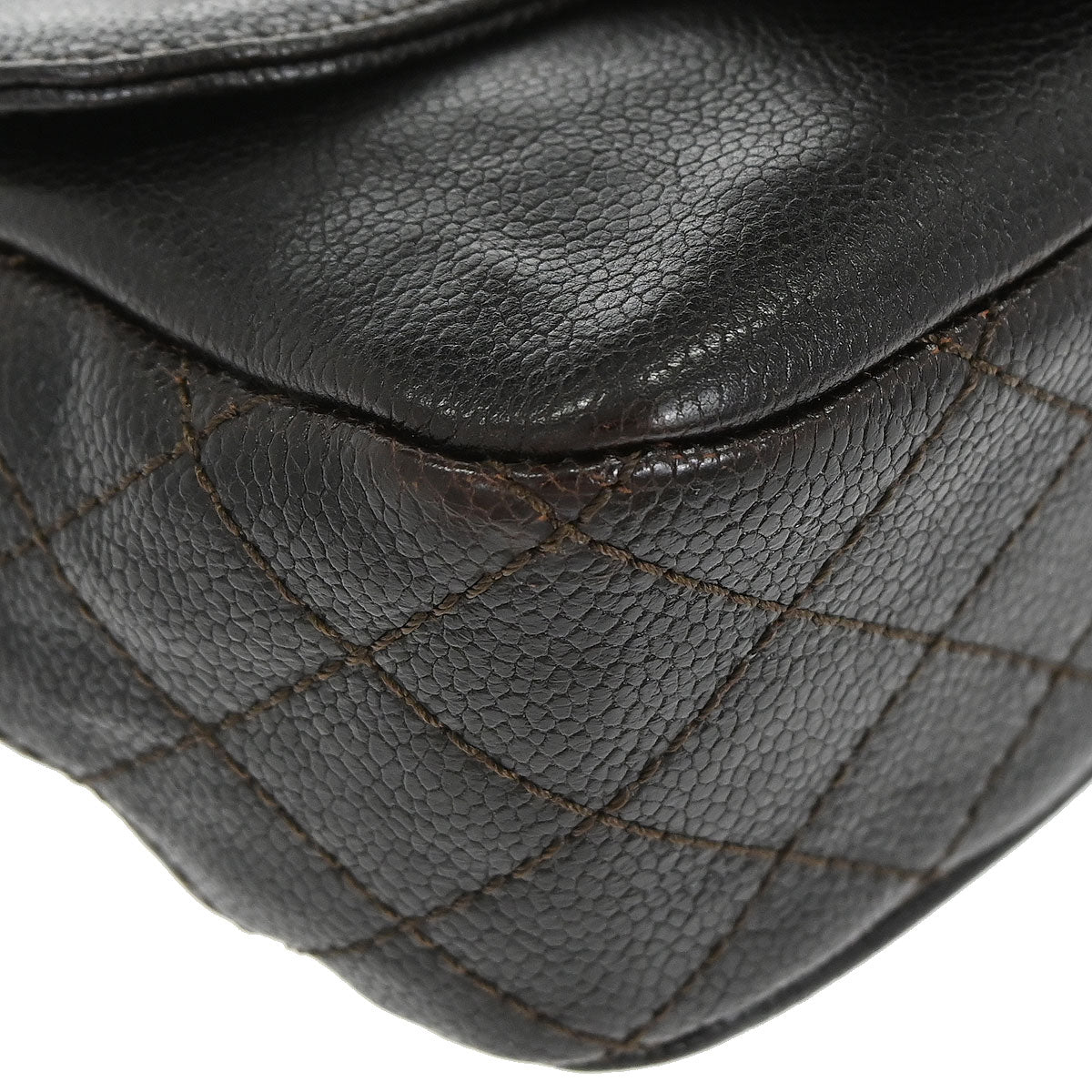 Chanel Dark Brown Caviar Skin Handbag