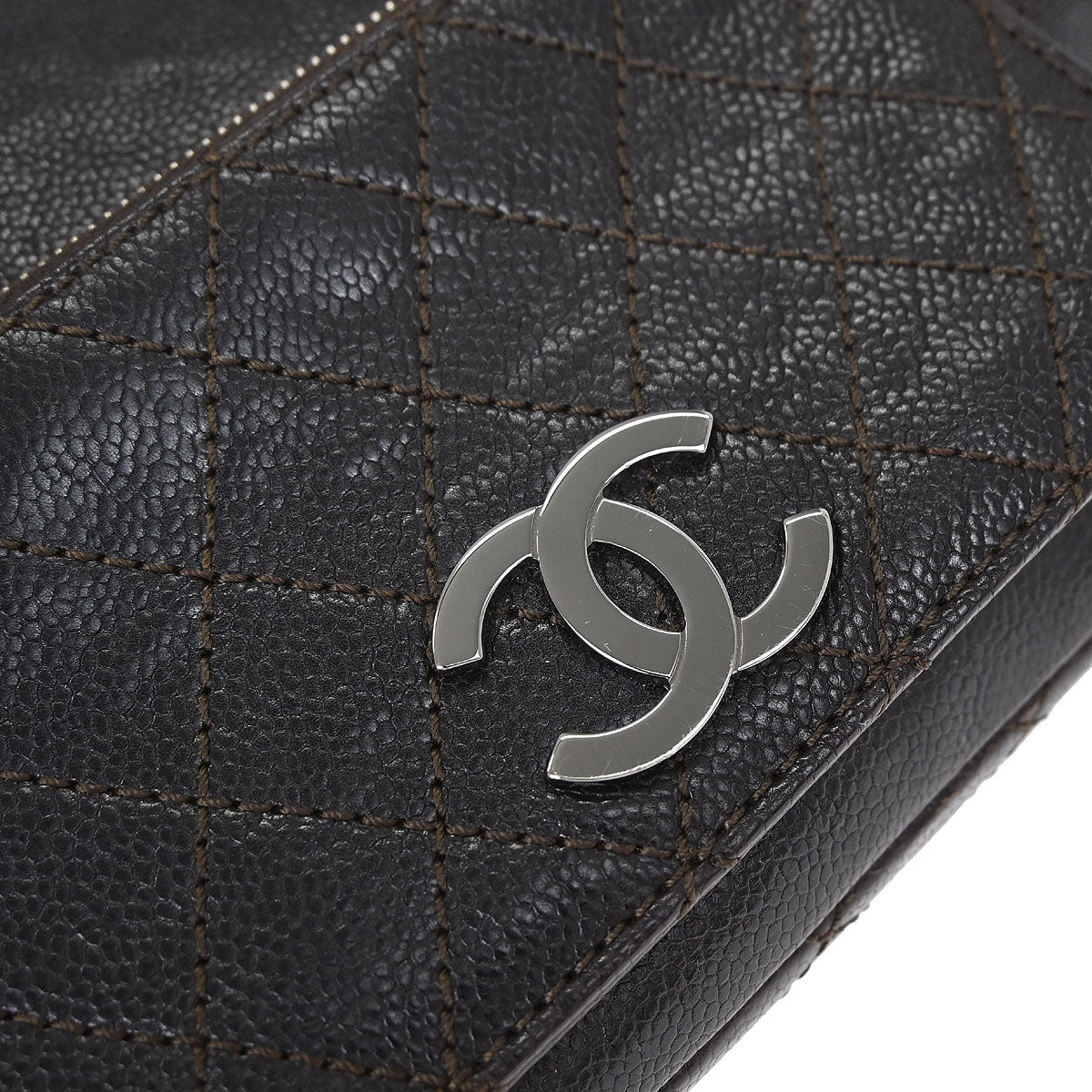 Chanel Dark Brown Caviar Skin Handbag