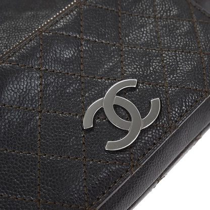 Chanel Dark Brown Caviar Skin Handbag