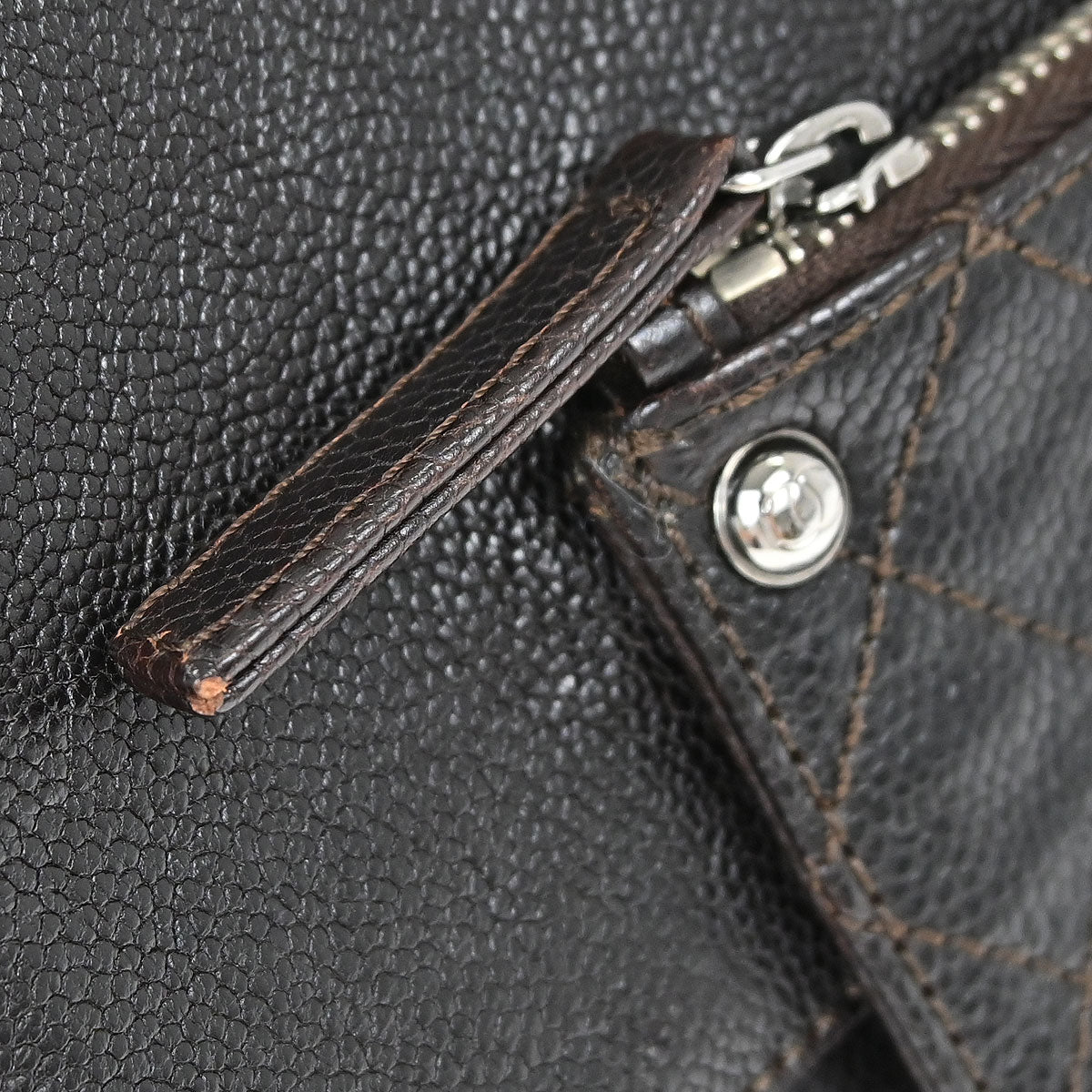 Chanel Dark Brown Caviar Skin Handbag