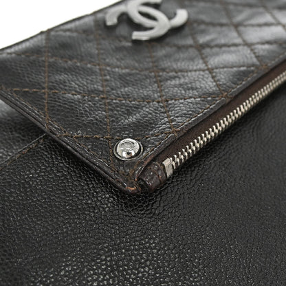 Chanel Dark Brown Caviar Skin Handbag