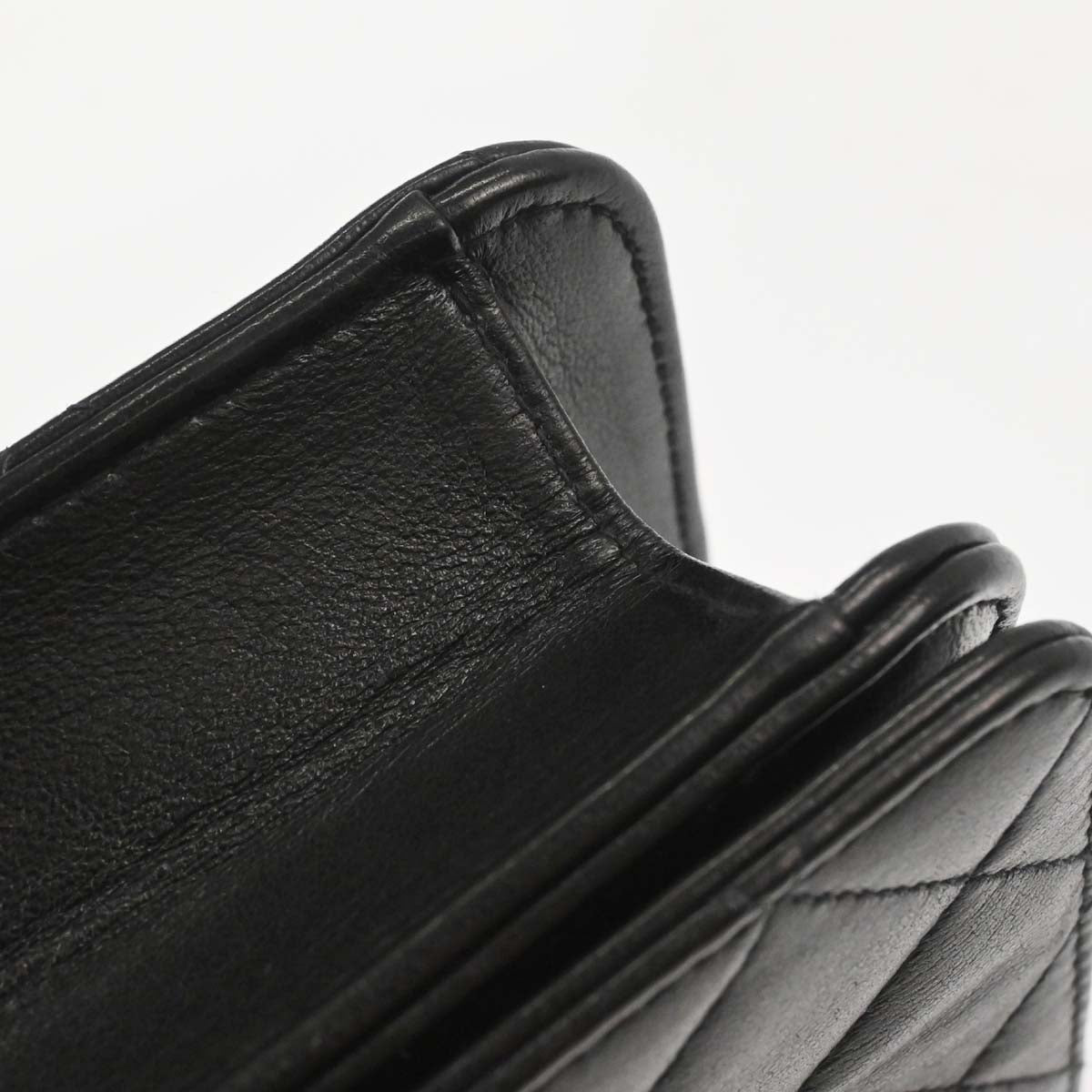 Chanel Black Lambskin Pushlock Mini Full Flap Shoulder Bag