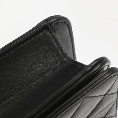 Chanel Black Lambskin Pushlock Mini Full Flap Shoulder Bag