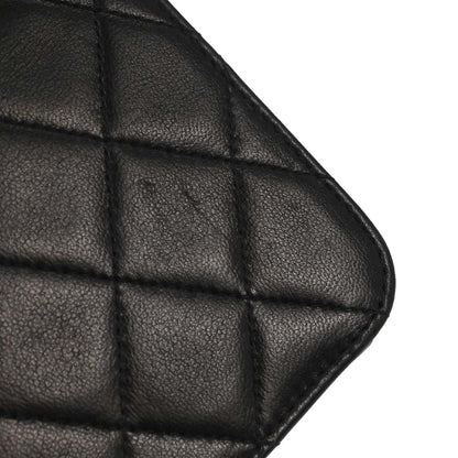 Chanel Black Lambskin Pushlock Mini Full Flap Shoulder Bag