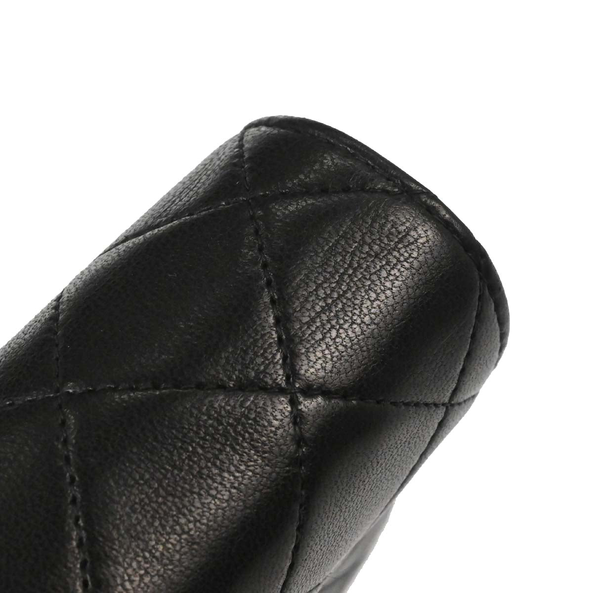 Chanel Black Lambskin Pushlock Mini Full Flap Shoulder Bag