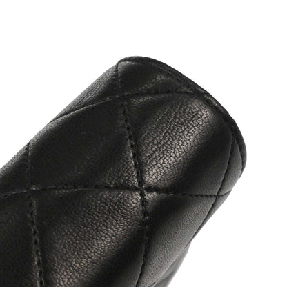 Chanel Black Lambskin Pushlock Mini Full Flap Shoulder Bag