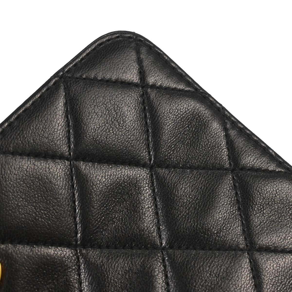 Chanel Black Lambskin Pushlock Mini Full Flap Shoulder Bag