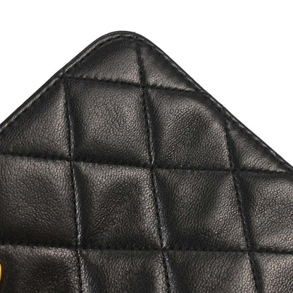 Chanel Black Lambskin Pushlock Mini Full Flap Shoulder Bag