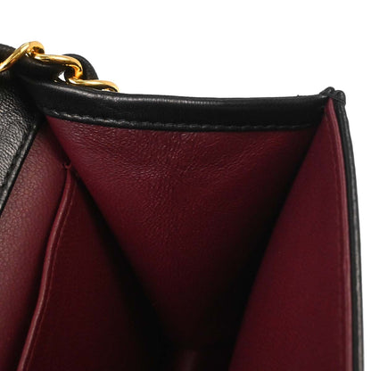 Chanel Black Lambskin Pushlock Mini Full Flap Shoulder Bag