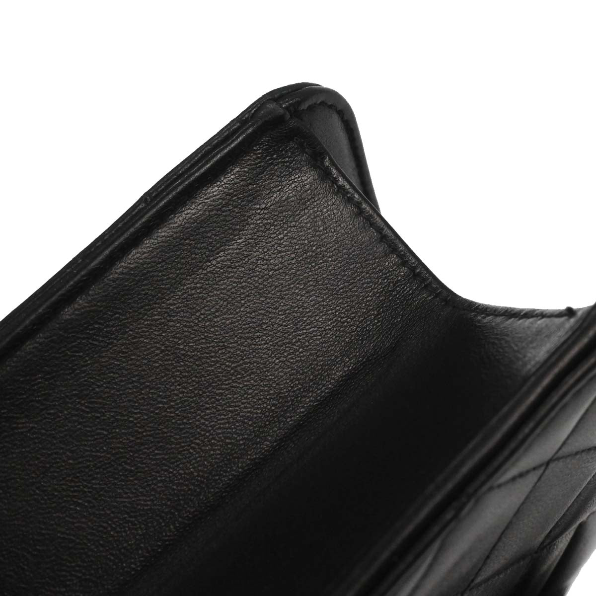 Chanel Black Lambskin Pushlock Small Half Flap Shoulder Bag