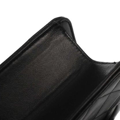 Chanel Black Lambskin Pushlock Small Half Flap Shoulder Bag