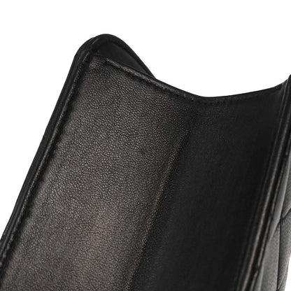 Chanel Black Lambskin Pushlock Small Half Flap Shoulder Bag