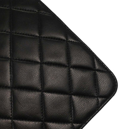 Chanel Black Lambskin Pushlock Small Half Flap Shoulder Bag