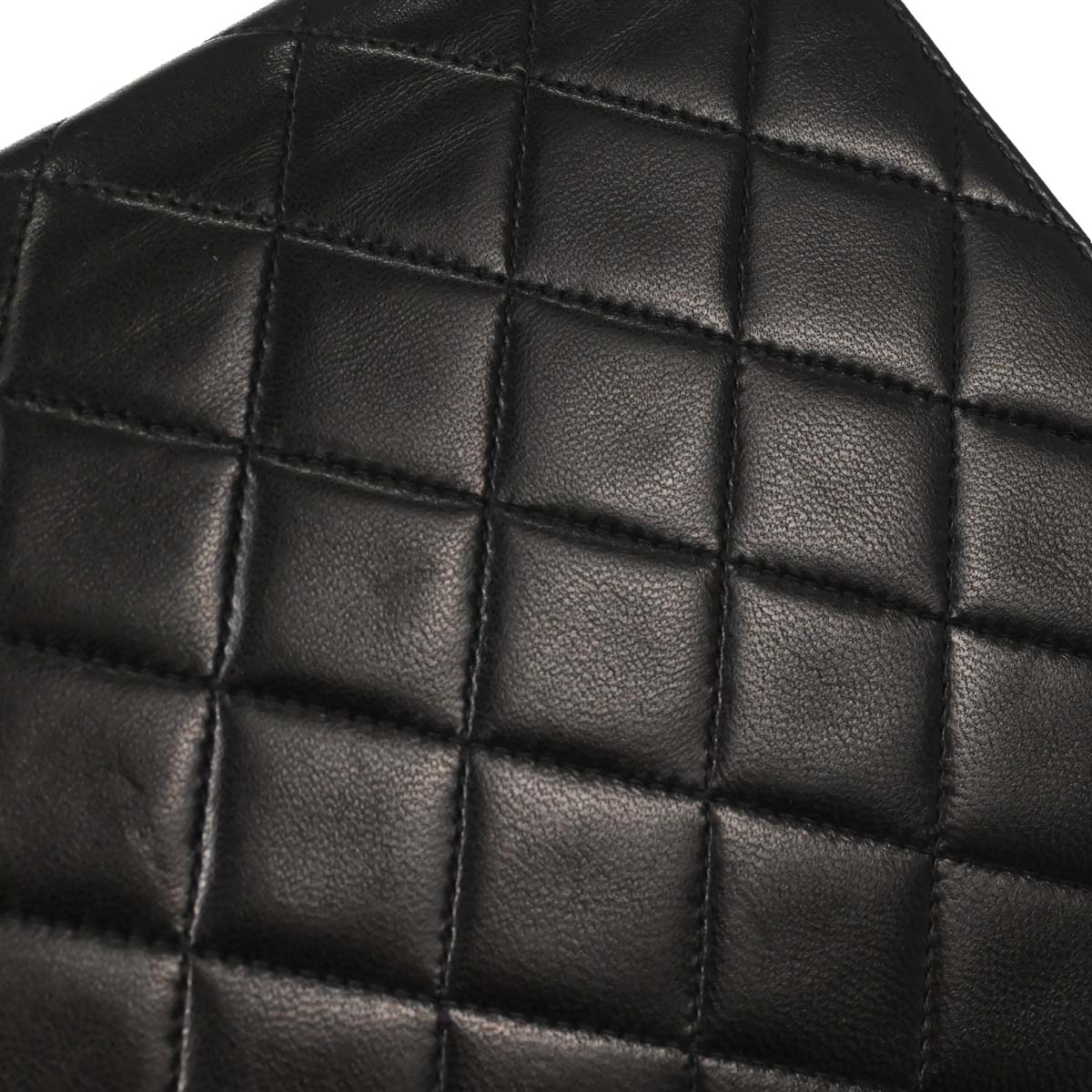 Chanel Black Lambskin Pushlock Small Half Flap Shoulder Bag