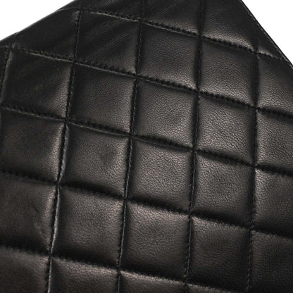 Chanel Black Lambskin Pushlock Small Half Flap Shoulder Bag