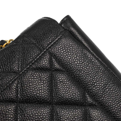 Chanel Black Caviar Skin Medium Diana Chain Shoulder Bag