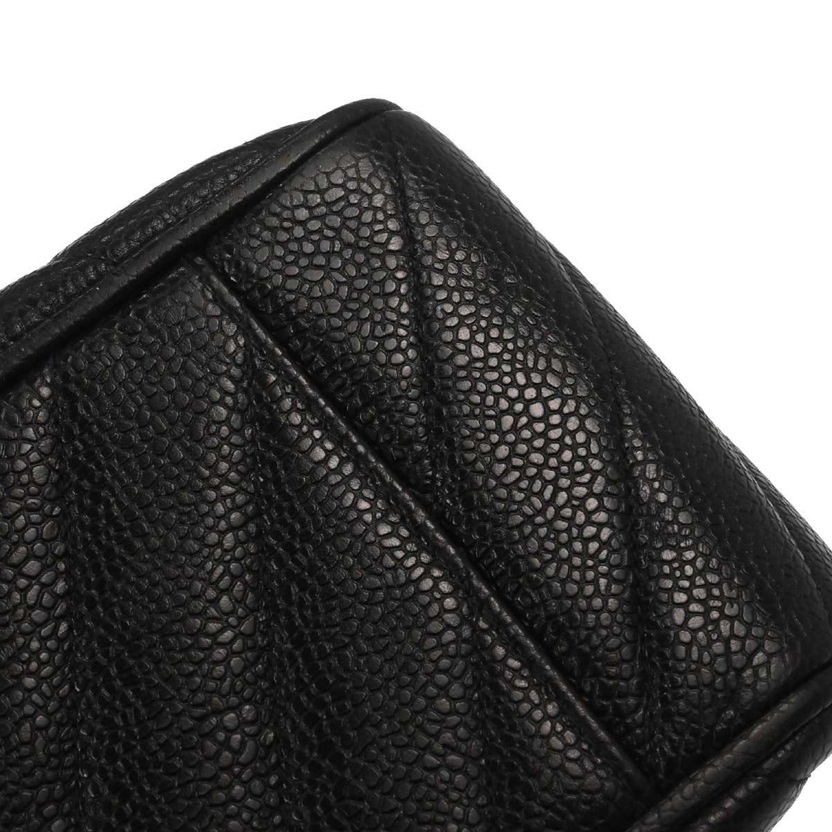 Chanel Black Caviar Skin Chevron Maxi Classic Shoulder Bag