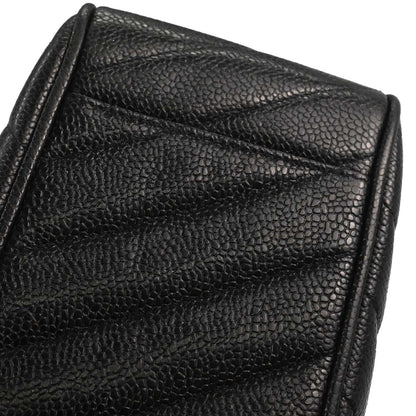 Chanel Black Caviar Skin Chevron Maxi Classic Shoulder Bag