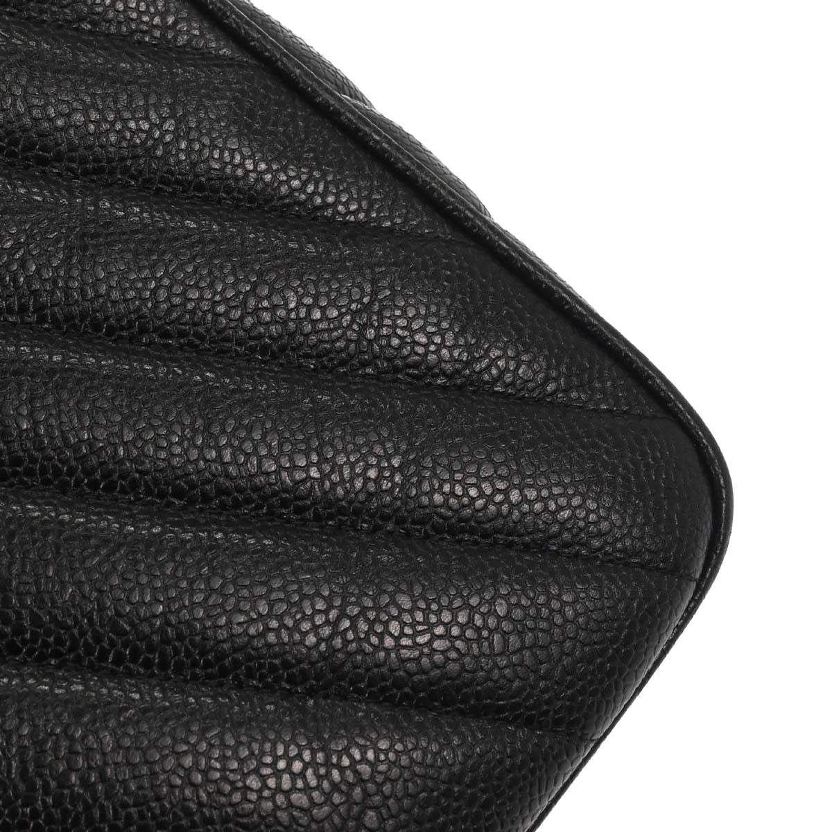 Chanel Black Caviar Skin Chevron Maxi Classic Shoulder Bag