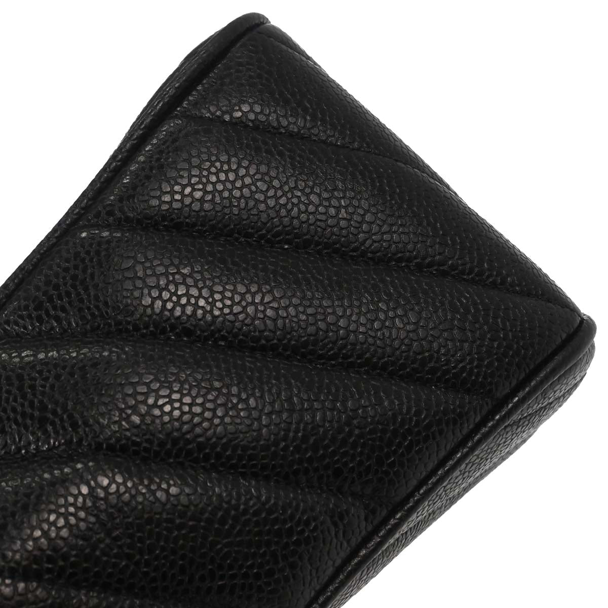 Chanel Black Caviar Skin Chevron Maxi Classic Shoulder Bag