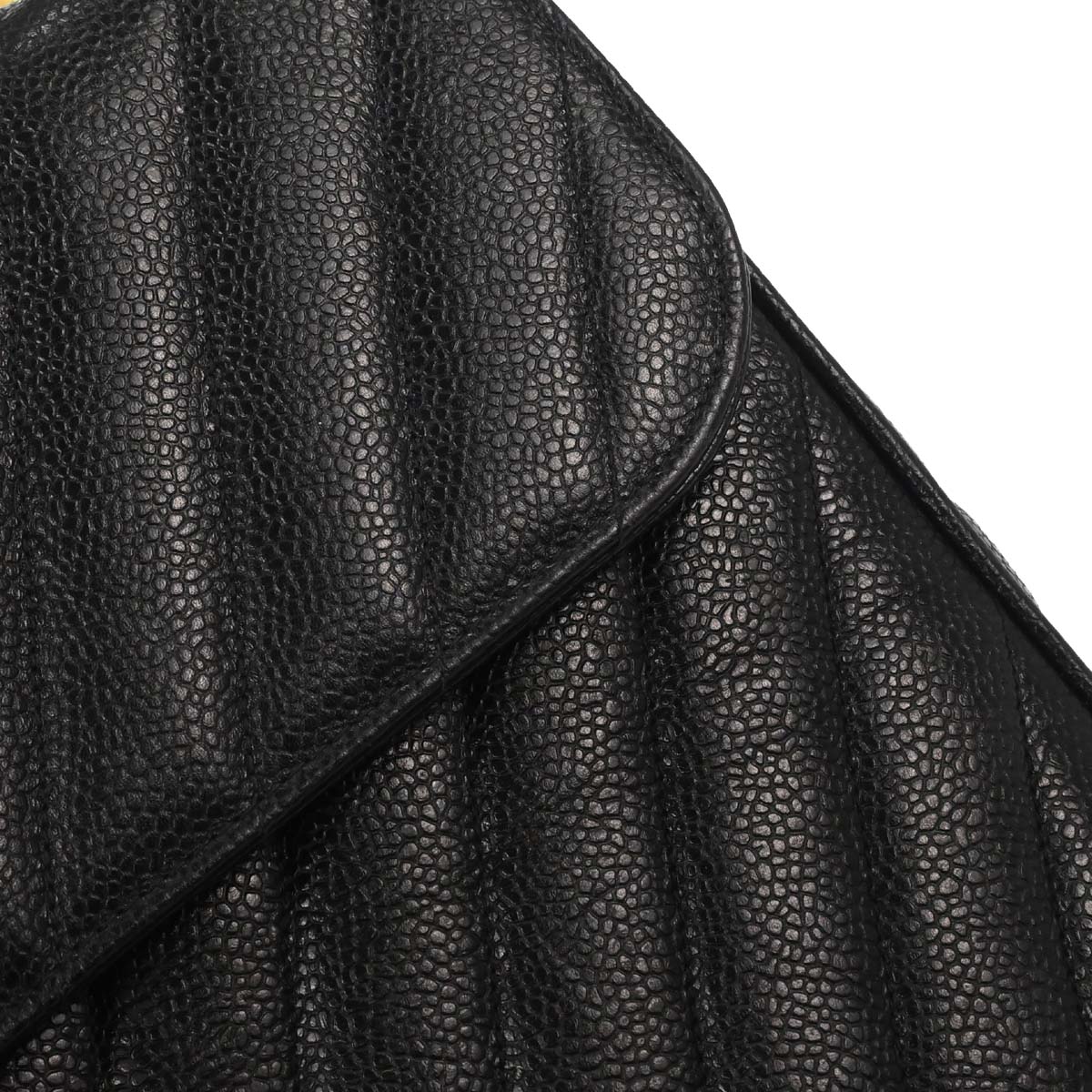 Chanel Black Caviar Skin Chevron Maxi Classic Shoulder Bag
