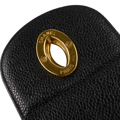 Chanel Black Caviar Skin Chevron Maxi Classic Shoulder Bag