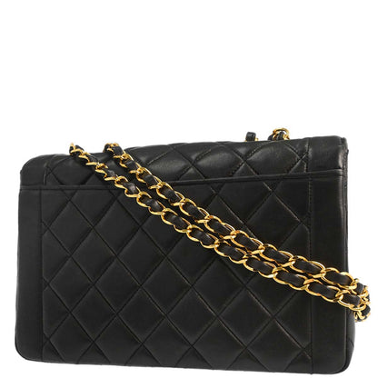Chanel Black Lambskin Single Flap Shoulder Bag
