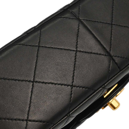 Chanel Black Lambskin Single Flap Shoulder Bag
