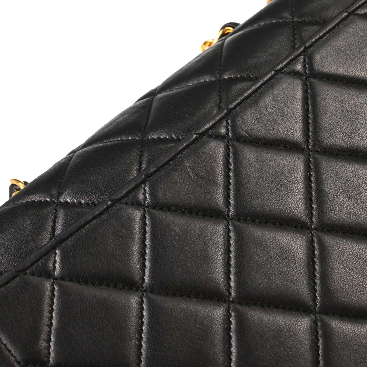 Chanel Black Lambskin Single Flap Shoulder Bag