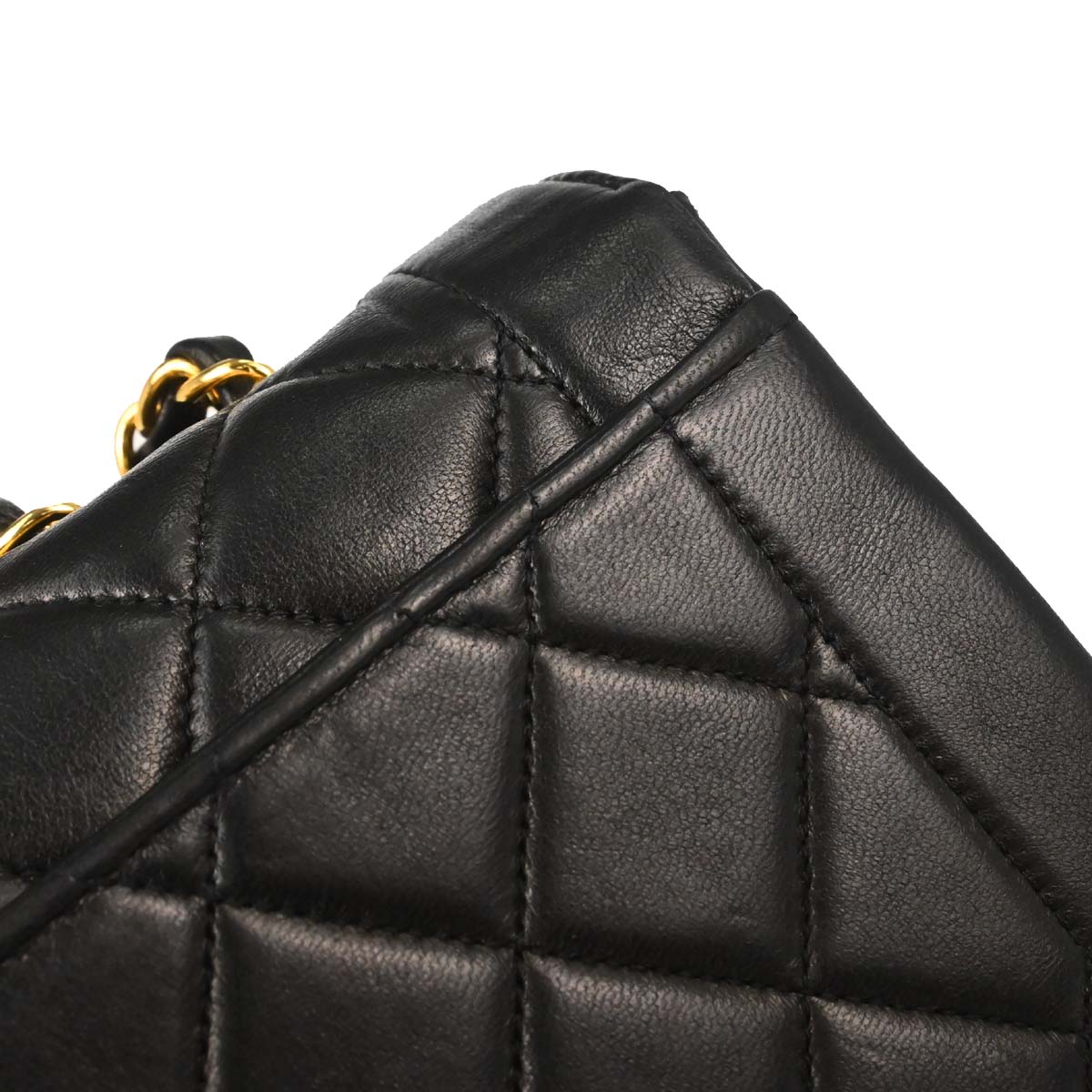 Chanel Black Lambskin Single Flap Shoulder Bag