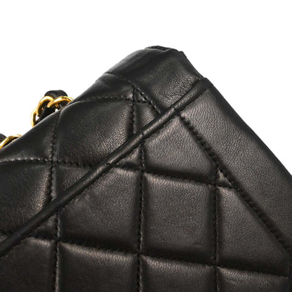 Chanel Black Lambskin Single Flap Shoulder Bag