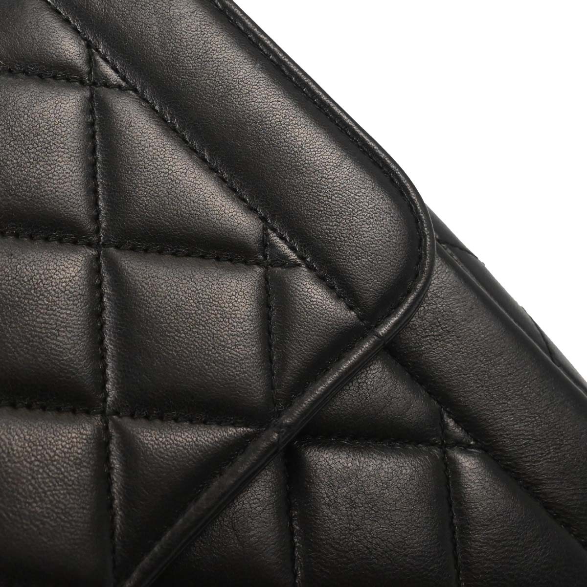 Chanel Black Lambskin Single Flap Shoulder Bag
