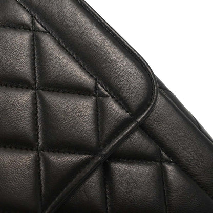 Chanel Black Lambskin Single Flap Shoulder Bag